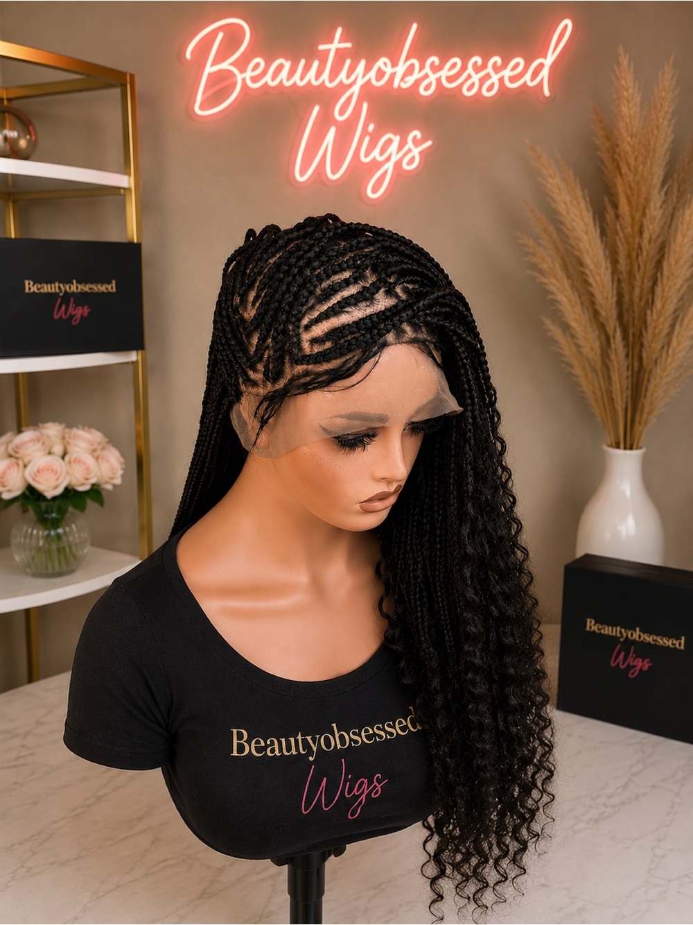 Boho Mohawk knotless wig  - Long Curly color 4
